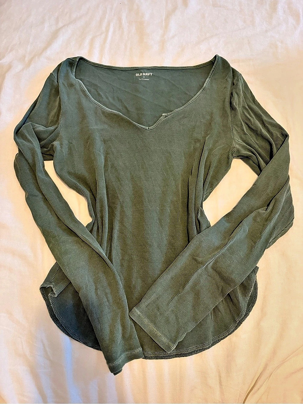 Old Navy Women's Olive Green Long Sleeve Top